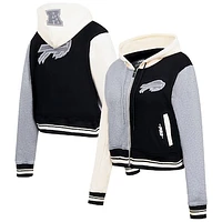 Women's Pro Standard Gray Buffalo Bills Reverse French Terry Colorblock Full-Zip Hoodie
