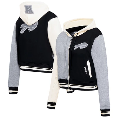 Women's Pro Standard Gray Buffalo Bills Reverse French Terry Colorblock Full-Zip Hoodie