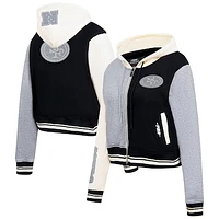 Women's Pro Standard Gray San Francisco 49ers Reverse French Terry Colorblock Full-Zip Hoodie