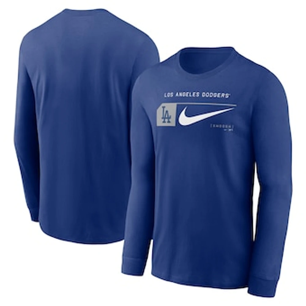 Men's Nike Royal Los Angeles Dodgers Local Logo Swoosh Lockup Long Sleeve T-Shirt