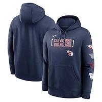 Men's Nike Navy Cleveland Guardians Club Stack Pullover Hoodie