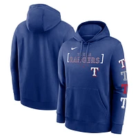 Men's Nike Royal Texas Rangers Club Stack Pullover Hoodie