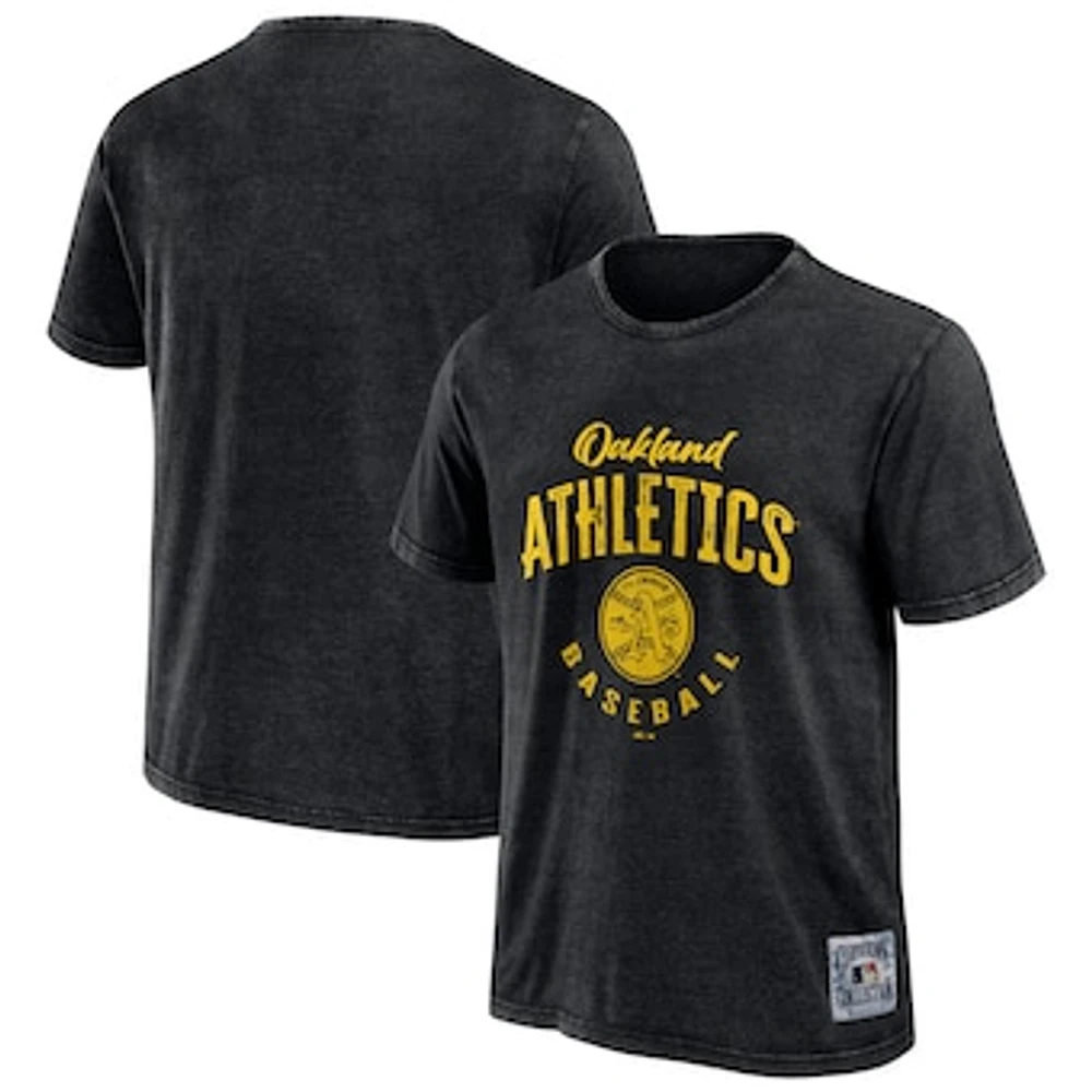 Men's Darius Rucker Collection by Fanatics Black Oakland Athletics Cooperstown Washed T-Shirt