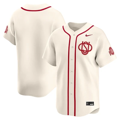 Men's Nike  Cream Ohio State Buckeyes Limited Alternate Wordmark Jersey