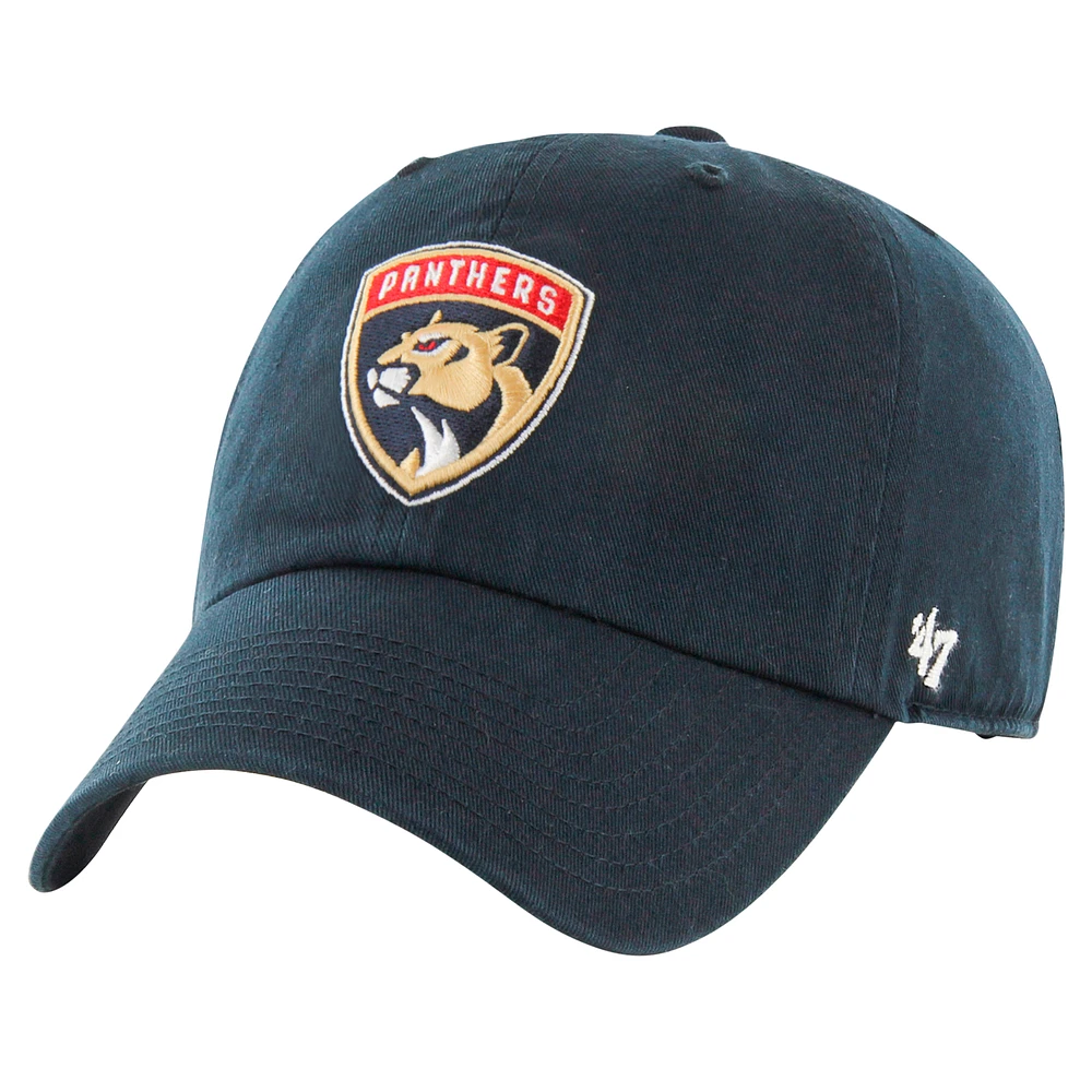 Men's '47 Navy Florida Panthers Core Logo Clean Up Adjustable Hat