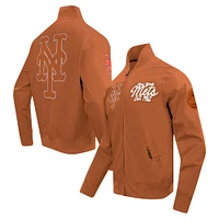 Men's Pro Standard Brown New York Mets Paint The City Twill Full-Zip Jacket