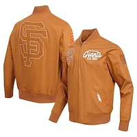 Men's Pro Standard Brown San Francisco Giants Paint The City Twill Full-Zip Jacket