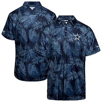 Men's Columbia Navy Dallas Cowboys PFG Super Terminal Tackle™ Omni-Shade™ Polo