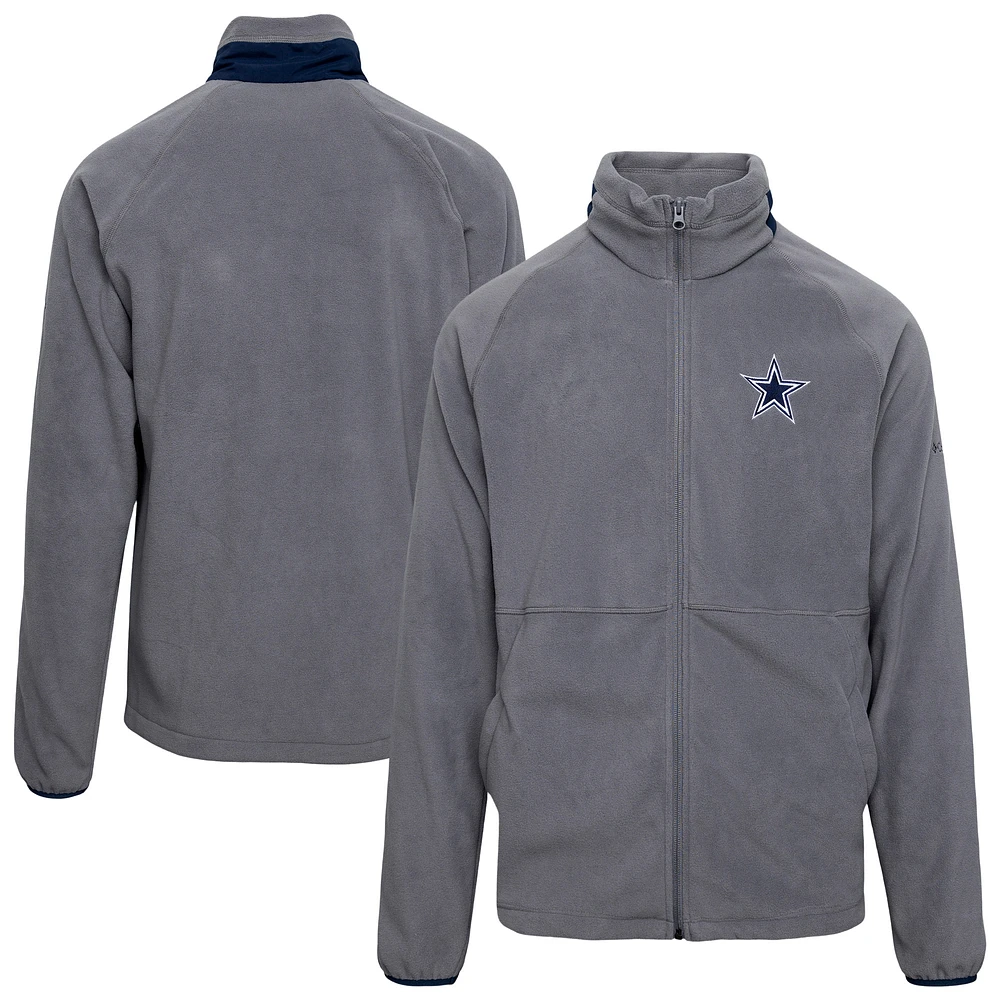 Men's Columbia Gray Dallas Cowboys Flanker IV Fleece Full-Zip Jacket