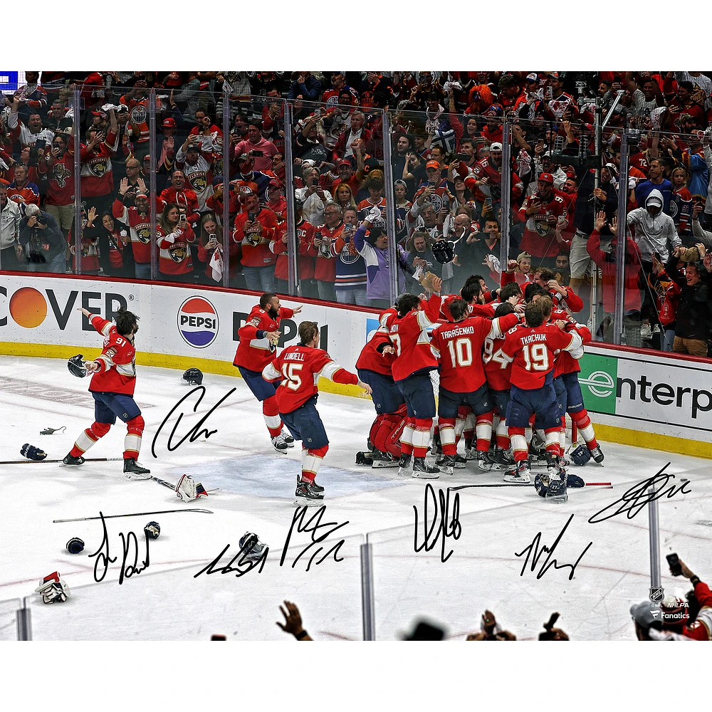Florida Panthers Autographed 2024 Stanley Cup Champions 16" x 20" Celebration Photograph with Multiple Signatures - Limited Edition of 200