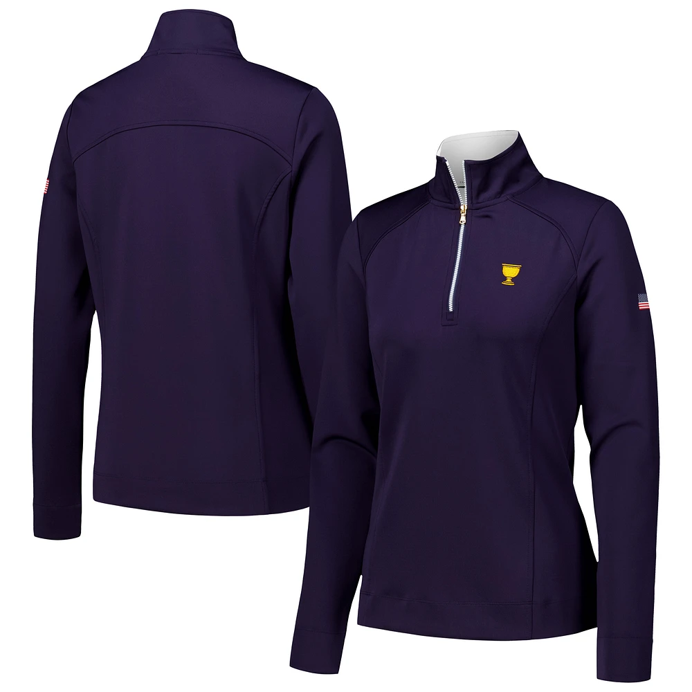 Women's Fairway & Greene Navy Presidents Cup Team USA Wells Quarter-Zip Top