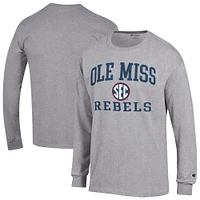 Men's Champion Gray Ole Miss Rebels Team Long Sleeve T-Shirt