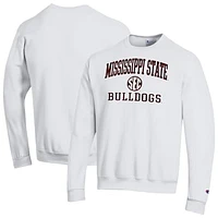 Men's Champion White Mississippi State Bulldogs Team Fleece Pullover Sweatshirt