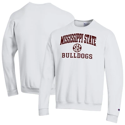 Men's Champion White Mississippi State Bulldogs Team Fleece Pullover Sweatshirt