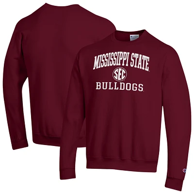 Men's Champion Maroon Mississippi State Bulldogs Team Fleece Pullover Sweatshirt