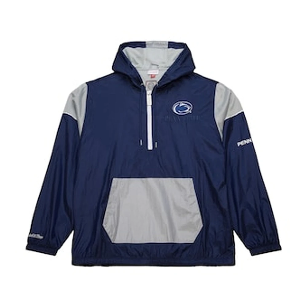 Men's Mitchell & Ness Navy Penn State Nittany Lions Team 3.0 Anorak Half-Zip Hoodie