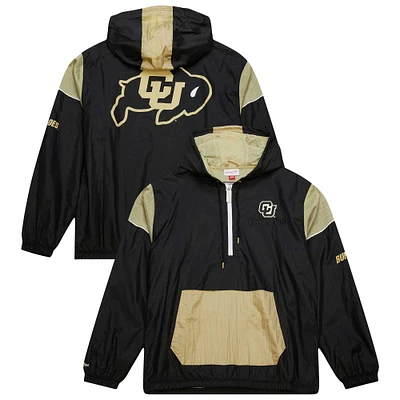 Men's Mitchell & Ness Black Colorado Buffaloes Team 3.0 Anorak Half-Zip Hoodie