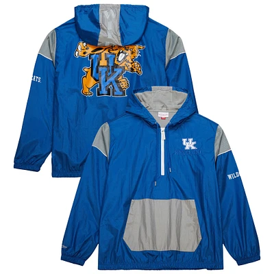 Men's Mitchell & Ness Royal Kentucky Wildcats Team 3.0 Anorak Half-Zip Hoodie