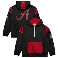 Men's Mitchell & Ness Black Alabama Crimson Tide Team 3.0 Anorak Half-Zip Hoodie