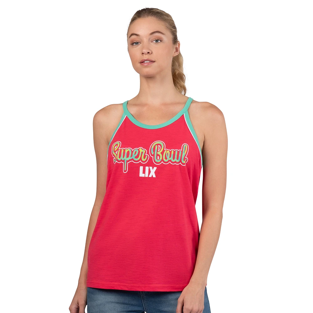 Women's G-III 4Her by Carl Banks Pink Super Bowl LIX Curveball Tank Top