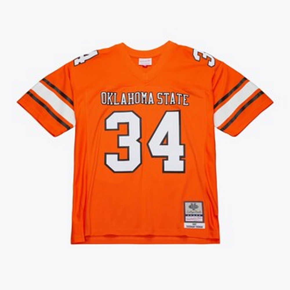 Men's Mitchell & Ness Thurman Thomas Orange Oklahoma State Cowboys 1987 Replica Jersey