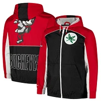 Men's Mitchell & Ness Scarlet Ohio State Buckeyes Big Shot Premium Full-Zip Windbreaker