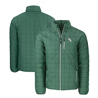 Men's Cutter & Buck Kelly Green North Texas Mean Rainier PrimaLoft Eco Insulated Full-Zip Puffer Jacket