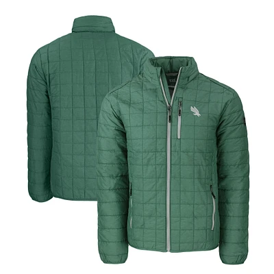 Men's Cutter & Buck Kelly Green North Texas Mean Rainier PrimaLoft Eco Insulated Full-Zip Puffer Jacket