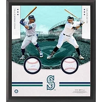Julio Rodriguez & Cal Raleigh Seattle Mariners Autographed Framed Two Baseball Shadowbox Collage