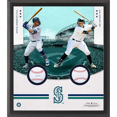 Julio Rodriguez & Cal Raleigh Seattle Mariners Autographed Framed Two Baseball Shadowbox Collage