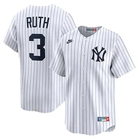 Men's Nike Babe Ruth White New York Yankees Throwback Cooperstown Collection Limited Jersey