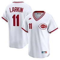 Men's Nike Barry Larkin White Cincinnati Reds Throwback Cooperstown Collection Limited Jersey