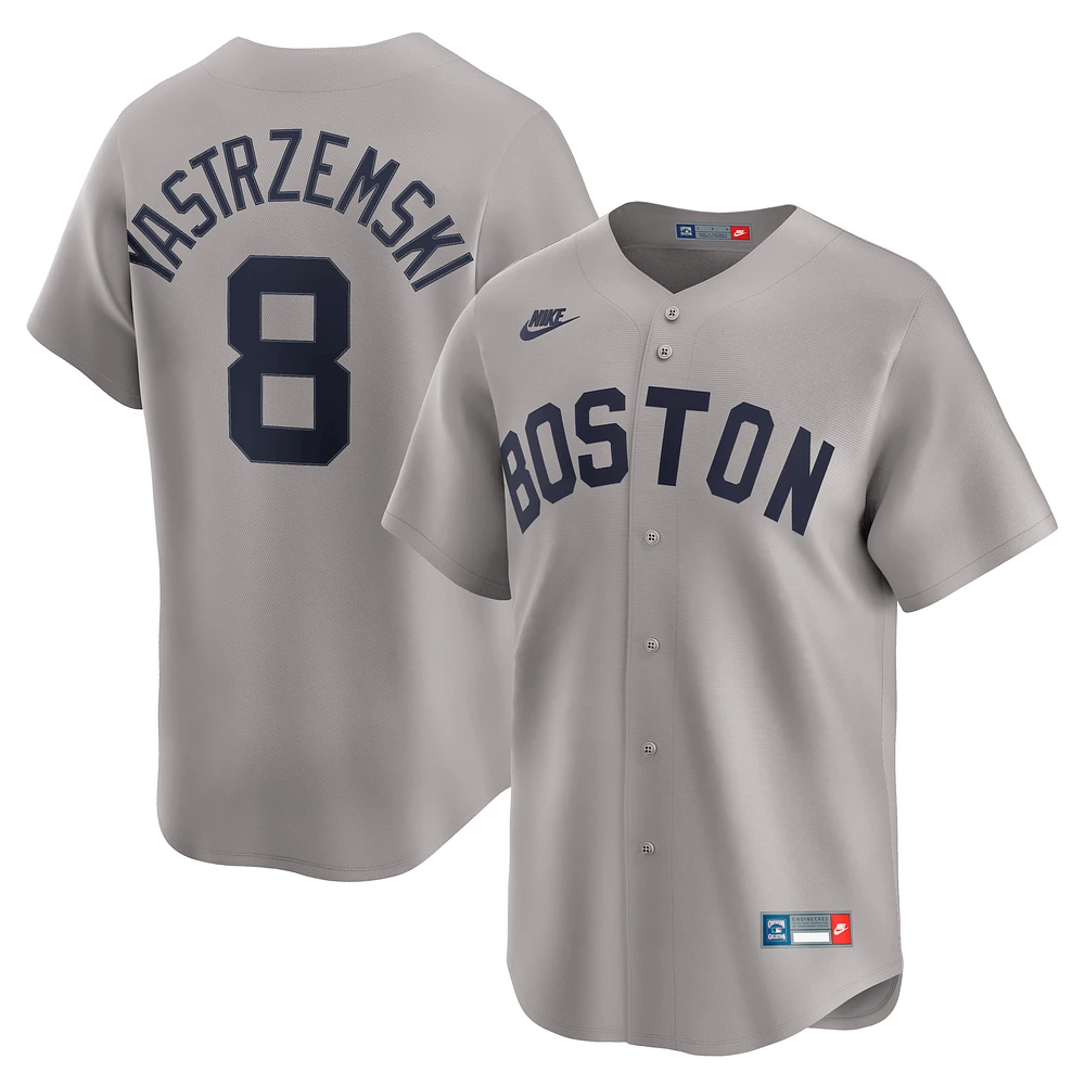 Men's Nike Carl Yastrzemski Gray Boston Red Sox Throwback Cooperstown Collection Limited Jersey
