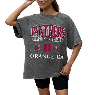 Women's Gameday Couture Grey Chapman Panthers Oversized Snow Wash T-Shirt