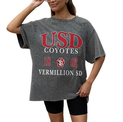 Women's Gameday Couture Grey South Dakota Coyotes Oversized Snow Wash T-Shirt