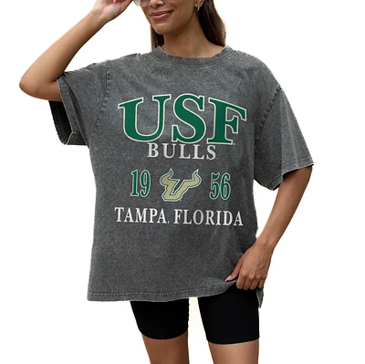 Women's Gameday Couture Grey South Florida Bulls Oversized Snow Wash T-Shirt