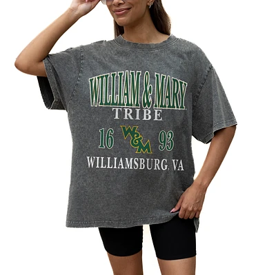 Women's Gameday Couture Grey William & Mary Tribe Oversized Snow Wash T-Shirt