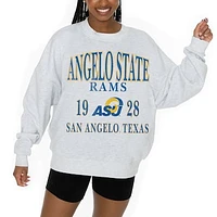 Women's Gameday Couture Ash Angelo State Rams Premium Fleece Pullover Sweatshirt