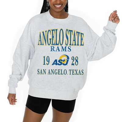 Women's Gameday Couture Ash Angelo State Rams Premium Fleece Pullover Sweatshirt