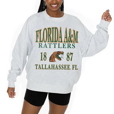 Women's Gameday Couture Ash Florida A&M Rattlers Premium Fleece Pullover Sweatshirt