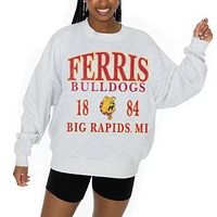 Women's Gameday Couture Ash Ferris State Bulldogs Premium Fleece Pullover Sweatshirt