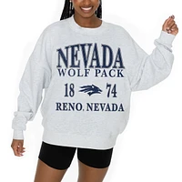 Women's Gameday Couture Ash Nevada Wolf Pack Premium Fleece Pullover Sweatshirt