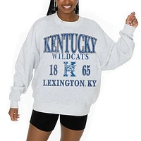 Women's Gameday Couture Ash Kentucky Wildcats Premium Fleece Pullover Sweatshirt