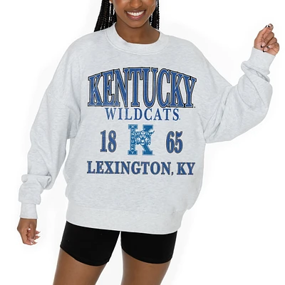 Women's Gameday Couture Ash Kentucky Wildcats Premium Fleece Pullover Sweatshirt