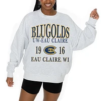 Women's Gameday Couture Ash Wisconsin Eau Claire Blugolds Premium Fleece Pullover Sweatshirt