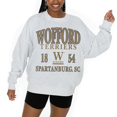 Women's Gameday Couture Ash Wofford Terriers Premium Fleece Pullover Sweatshirt