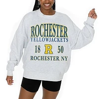 Women's Gameday Couture Ash Rochester Yellow Jackets Premium Fleece Pullover Sweatshirt