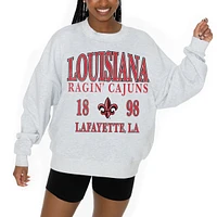 Women's Gameday Couture Ash Louisiana Ragin' Cajuns Premium Fleece Pullover Sweatshirt