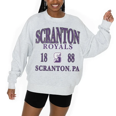 Women's Gameday Couture Ash Scranton Univ Royals Premium Fleece Pullover Sweatshirt