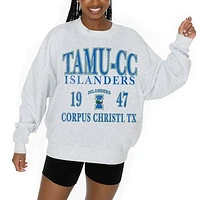 Women's Gameday Couture Ash Texas A&M Corpus Christi Islanders Premium Fleece Pullover Sweatshirt